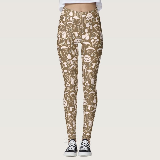 Mushroom Brown Cream Leggings (Front)
