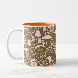 Mushroom Brown Cream Two-Tone Coffee Mug