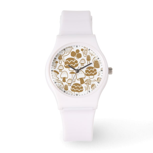 Mushroom Brown White Watch (Front)