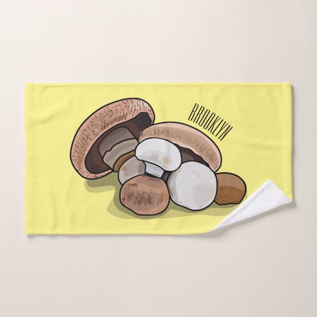 Mushroom cartoon illustration  bath towel set (Hand Towel)