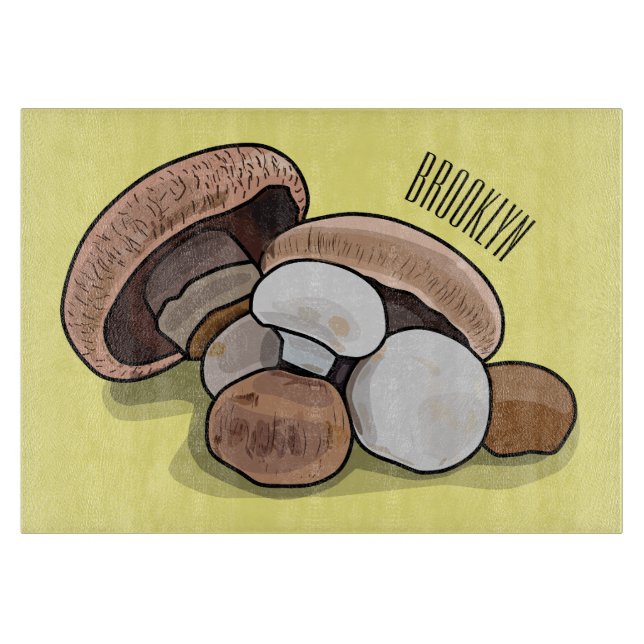 Mushroom cartoon illustration  cutting board (Front)