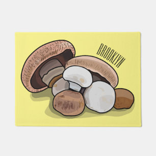 Mushroom cartoon illustration doormat