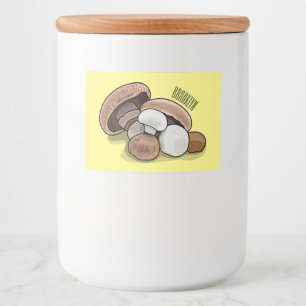 Mushroom cartoon illustration  food label