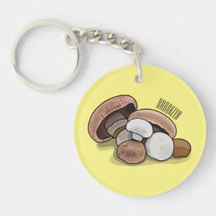 Mushroom cartoon illustration key ring