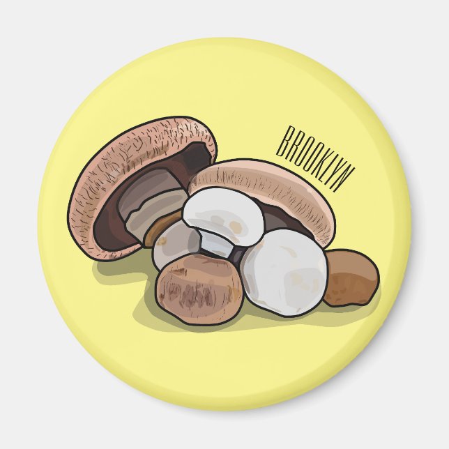 Mushroom cartoon illustration  magnet (Front)
