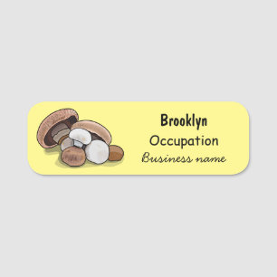 Mushroom cartoon illustration name tag