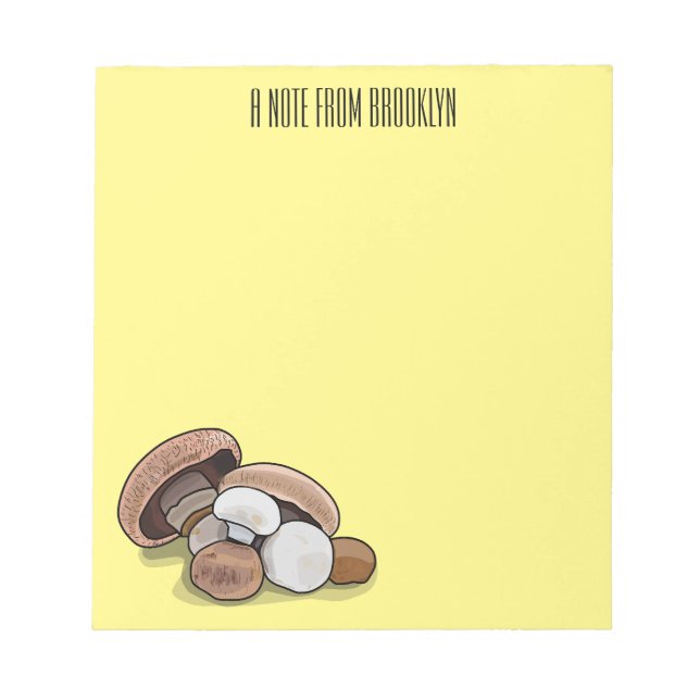 Mushroom cartoon illustration  notepad (Front)