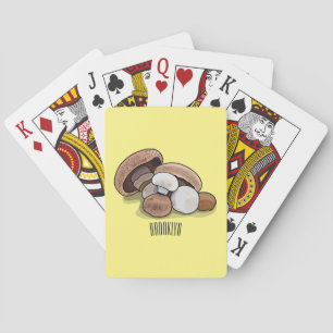 Mushroom cartoon illustration playing cards