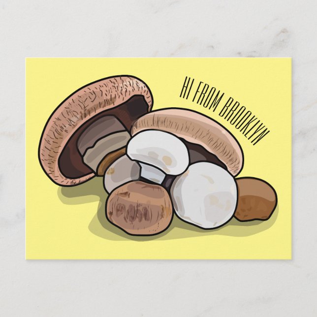 Mushroom cartoon illustration  postcard (Front)