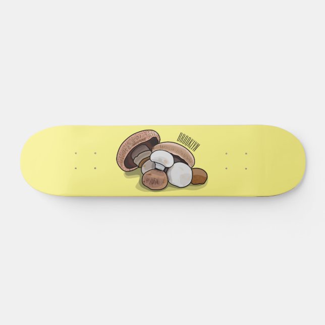 Mushroom cartoon illustration  skateboard (Horz)