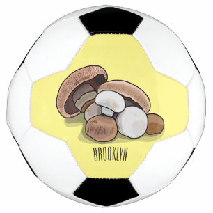 Mushroom cartoon illustration soccer ball