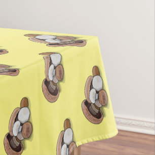 Mushroom cartoon illustration tablecloth