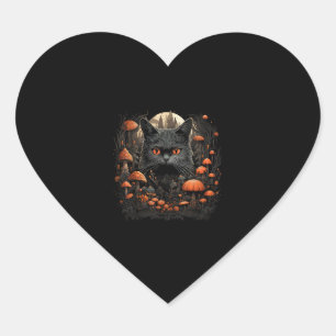 Mushroom Cat Cottagecore Aesthetic Goth Art Emo My Heart Sticker