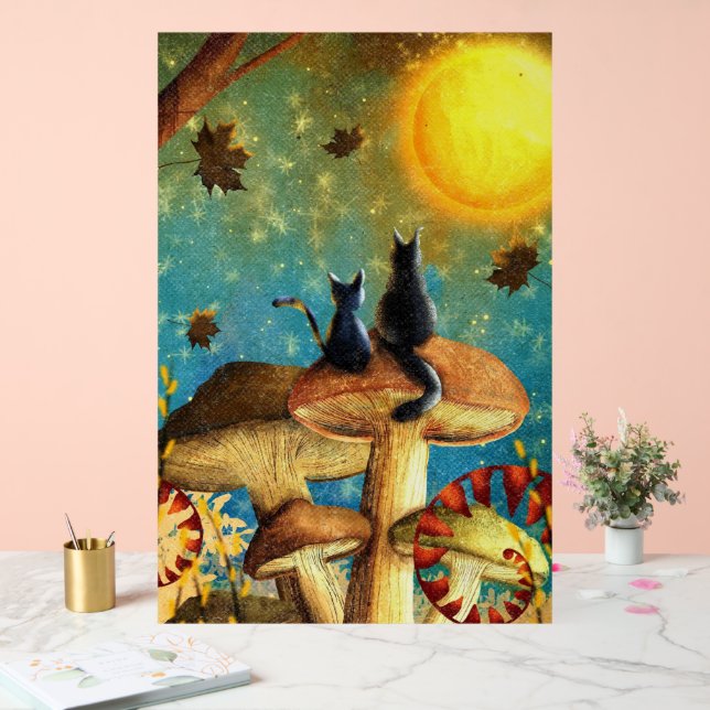 Mushroom Cats  Acrylic Sign (Wedding)