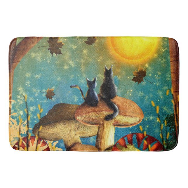 Mushroom Cats  Bath Mat (Front)