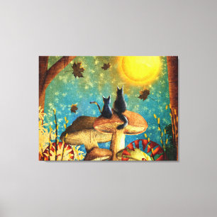 Mushroom Cats  Canvas Print