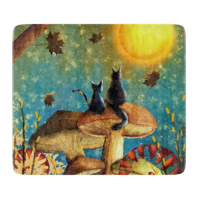 Mushroom Cats  Cutting Board (Front)