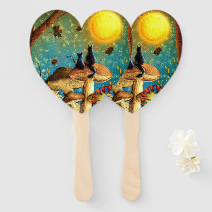 Mushroom Cats Hand Fan