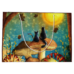 Mushroom Cats  Large Gift Bag