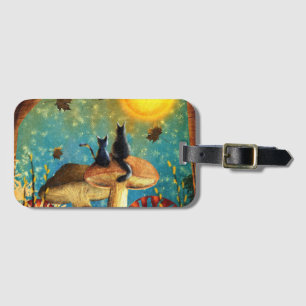 Mushroom Cats  Luggage Tag