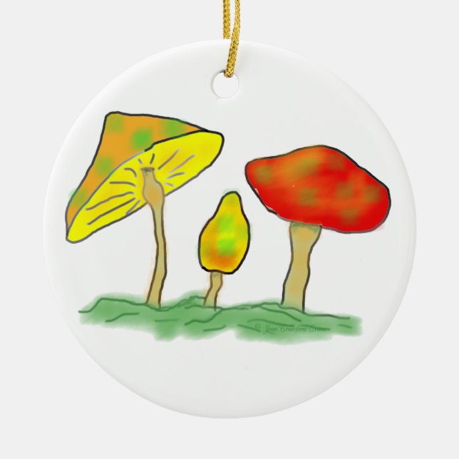 Mushroom Ceramic Tree Decoration (Front)