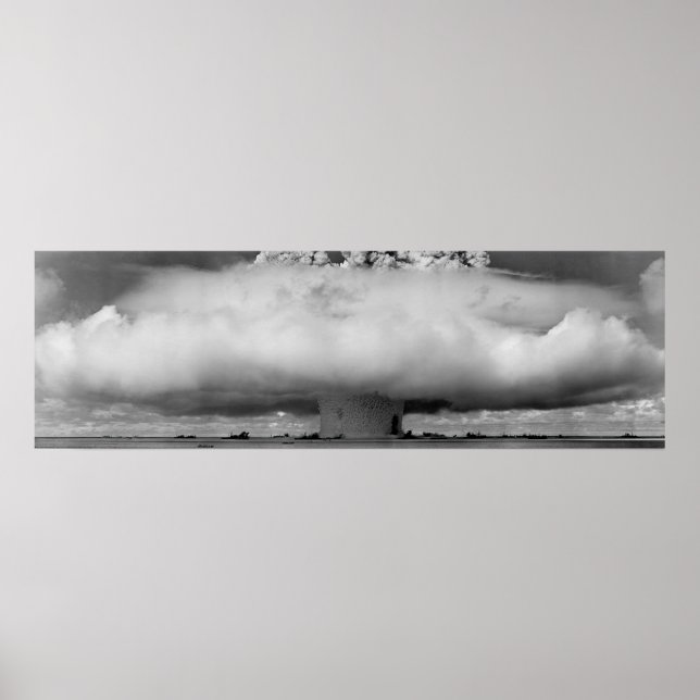 Mushroom cloud from an atomic bomb explosion poster (Front)