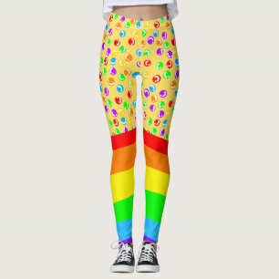 Mushroom Clown Core and Rainbow Leggings