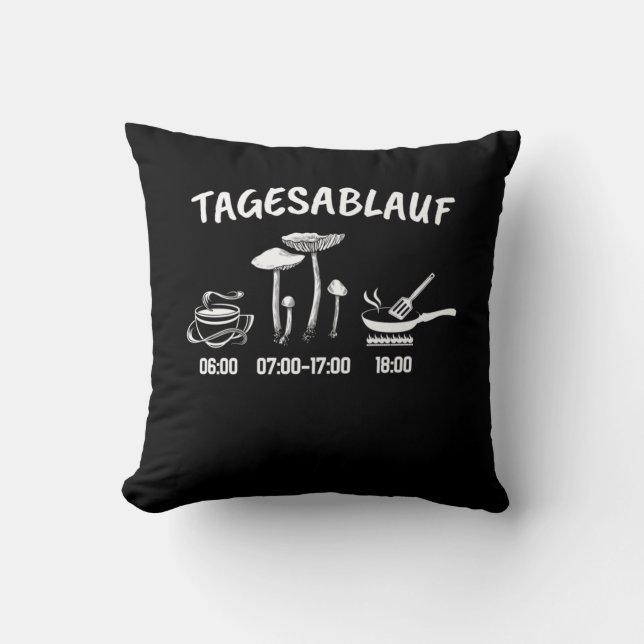 Mushroom Collector Timetable Cushion (Front)