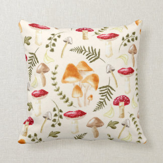 Mushroom | Cottagecore Aesthetic | Watercolor Cushion