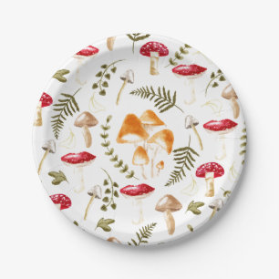Mushroom   Cottagecore Aesthetic   Watercolor Paper Plate