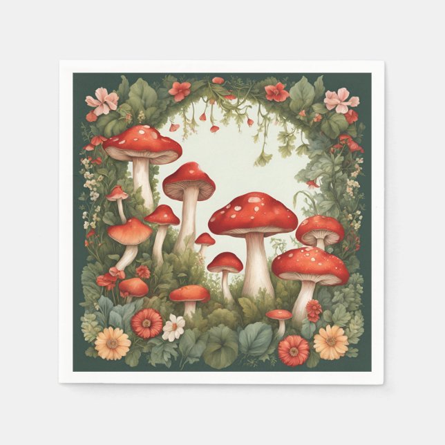 Mushroom Cottagecore Napkin (Front)