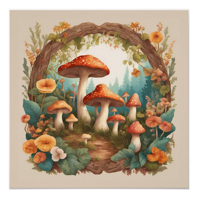 Mushroom Cottagecore Poster (Front)