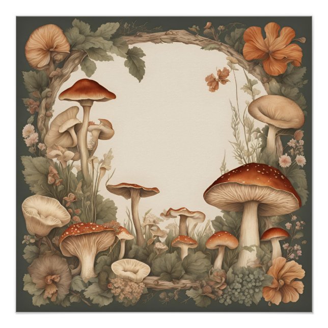 Mushroom Cottagecore Poster (Front)
