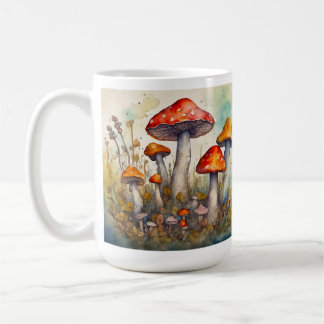 Mushroom Cottagecore Watercolor Mug, Forest Cup