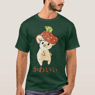 Mushroom - Cute Kawaii Anime Frog - Japanese Aesth T-Shirt