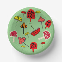 Mushroom Design Paper plate