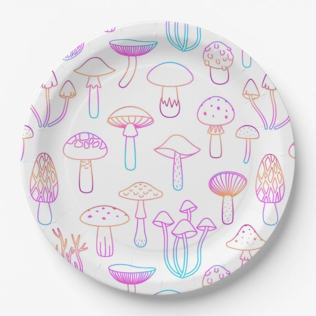 Mushroom design paper plate  (Front)