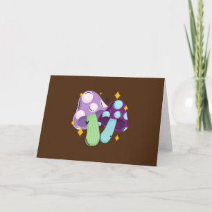 Mushroom Drawing Holiday Card