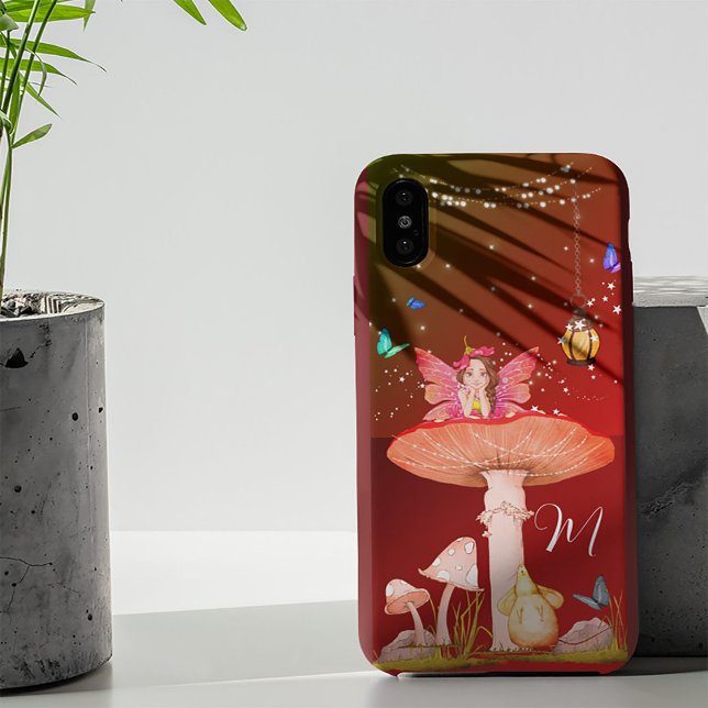 Mushroom Fairy Fantasy Monogram Magical  Case-Mate iPhone Case (Creator Uploaded)