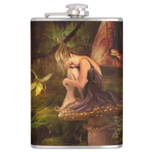 mushroom fairy hip flask