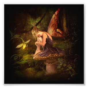 mushroom fairy photo print