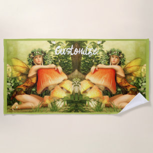 Mushroom fairy Thunder_Cove  Beach Towel