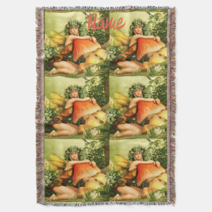 Mushroom fairy Thunder_Cove Throw Blanket
