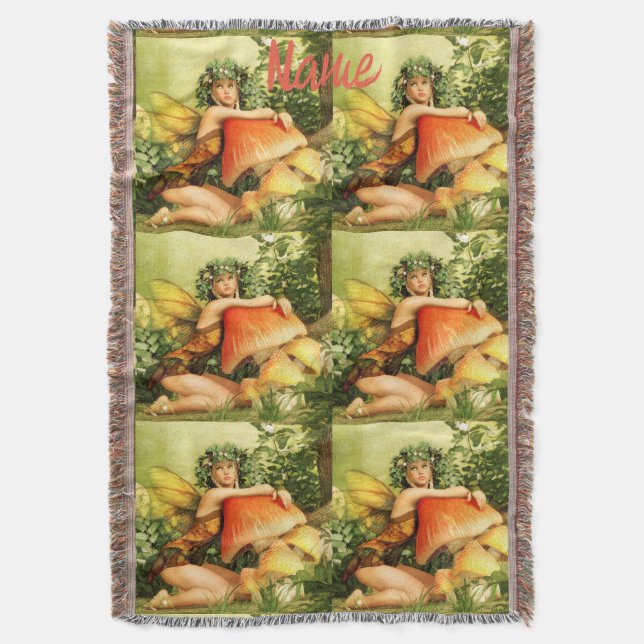 Mushroom fairy Thunder_Cove Throw Blanket (Front Vertical)