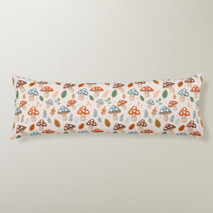 Mushroom, Fall foliage, Nature Patten Body Cushion