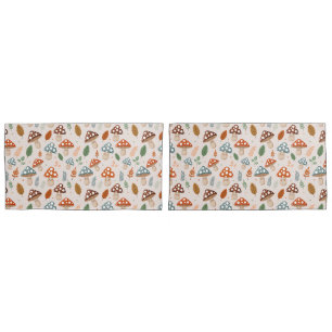 Mushroom, Fall foliage, Nature Patten  Pillowcase
