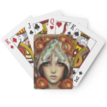 mushroom fantacy lady artist playing card