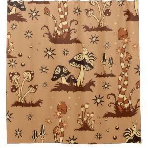 Mushroom fantasy, vintage forest wallpaper. shower curtain