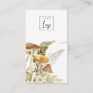 Mushroom Fern Foliage Logo Band Necklace Display Business Card