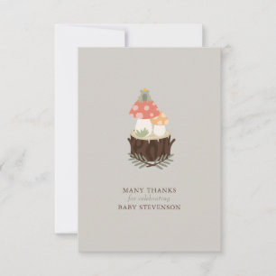 Mushroom Flat Thank You Card